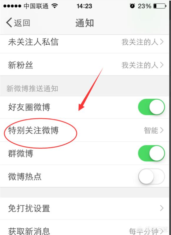 微博如何设置特别关注人的消息提醒？